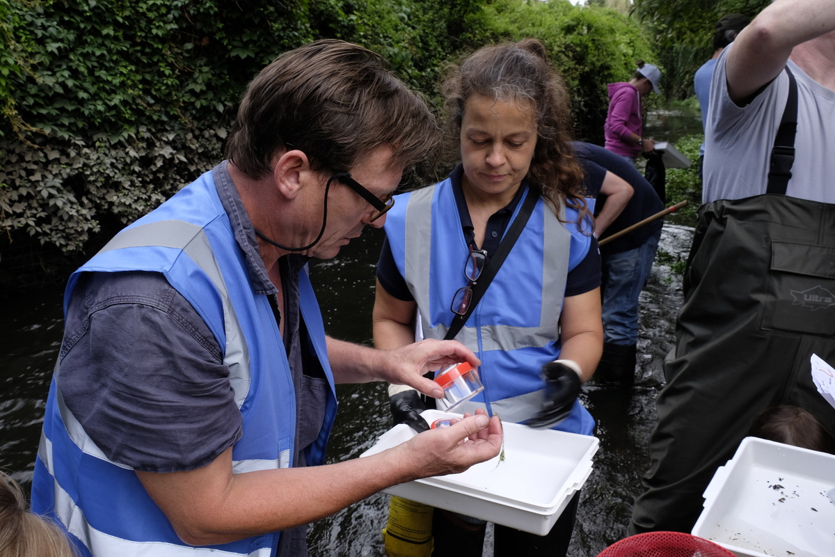 River Dipping - our Chair Cris and Molly from Thames 21